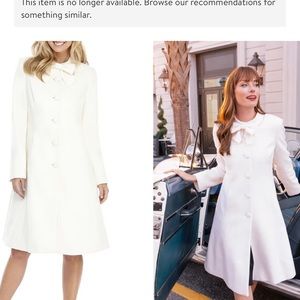 Gal Meets Glam Small White Coat with Bow